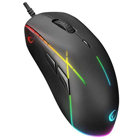 RAMPAGE SMX-R115 GEAR-X 6400dpi Hareketli RGB Işıklı 9 Adet Makro Tuşlu Gaming Oyuncu Mouse