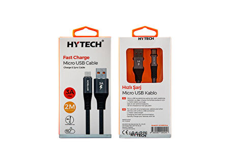 Hytech Hy-X2102M Micro Usb 2 Metre 3 Amper Şarj Kablosu