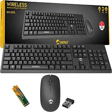 Everest KM-2510 Kablosuz Q Multimedia Klavye + Mouse Set Siyah