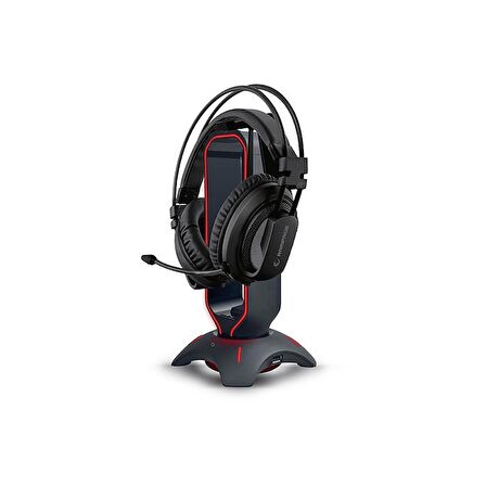 RAMPAGE RM-H66 GUARD Kulaklık İçin Stand RGB Işıklı 2*Usb Port