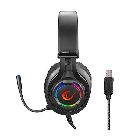 Rampage RM-K18 DOUBLESiyah Usb 7.1 RGB LedliGaming Oyuncu Mikrofonlu Kulaklık