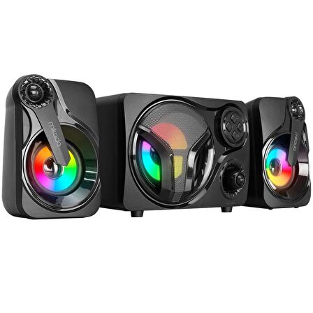 Mikado MD-BT28 Kablosuz Subwooferlı Taşınabilir Işıklı 2+1 Speaker 