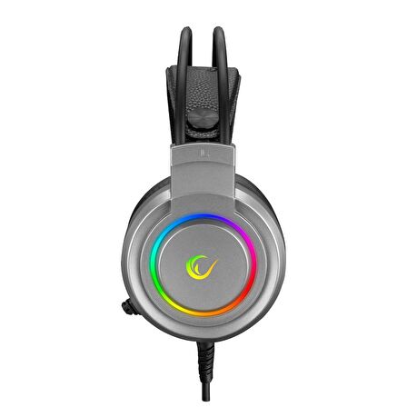 Rampage RM-X5 AIRS Gri CMEDIA 100B Chipset USB Rainbow Led Aydınlatmalı Gaming Mikrofonlu Kulaklık