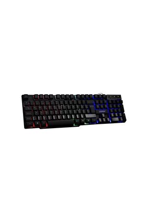 EVEREST KB-188 Borealis Q Türkçe USB Gökkuşağı Aydınlatmalı Siyah Gaming Klavye