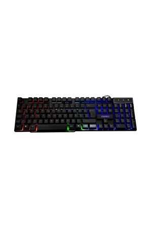 EVEREST KB-188 Borealis Q Türkçe USB Gökkuşağı Aydınlatmalı Siyah Gaming Klavye