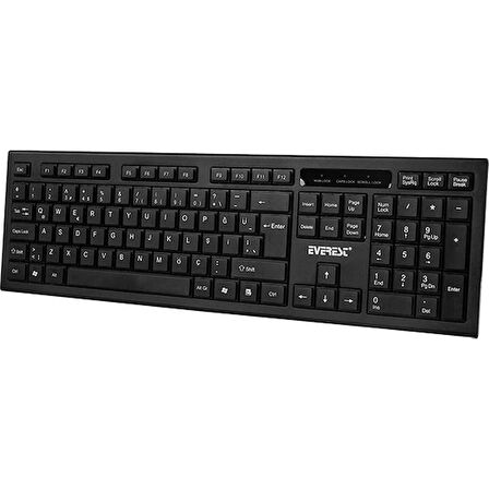 Everest KM-6121 Siyah Kablosuz Q Slim Klavye + Mouse Set