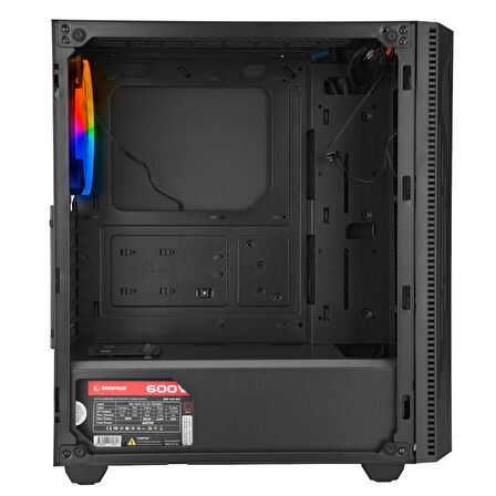 Rampage 600W Tek Fanlı Siyah ATX Oyuncu Bilgisayar Kasası