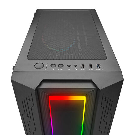 Rampage 600W Tek Fanlı Siyah ATX Oyuncu Bilgisayar Kasası