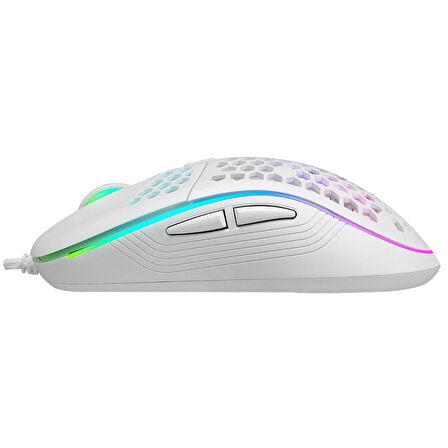 Rampage SMX-R85 GENTLE 12800 dpi Beyaz RGB Ledli Süper Hafif Makrolu Gaming Oyuncu Mouse