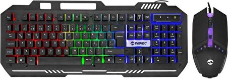 Everest KM-G88 X-Drıfter Siyah USB Gökkuşağı Zemin Aydınlatmalı Gaming Oyuncu Klavye + Mouse Set