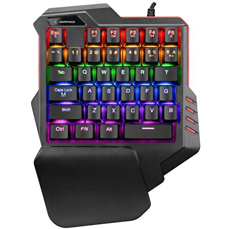 Rampage MIRACLE K1 Siyah USB Led Aydınlatmalı Q 35 Tuşlu Mini Gaming Klavye