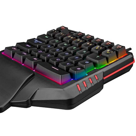 Rampage MIRACLE K1 Siyah USB Led Aydınlatmalı Q 35 Tuşlu Mini Gaming Klavye
