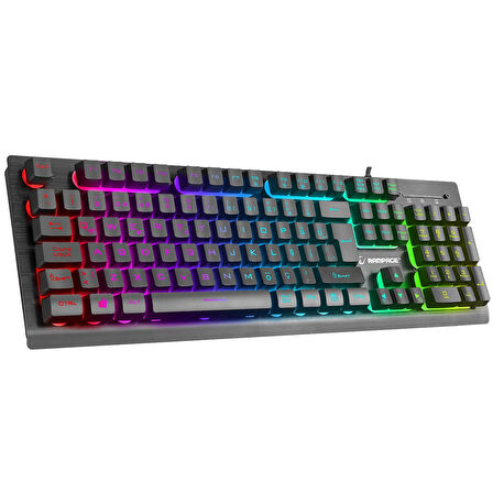 MIRACLE K2 Siyah USB RGB Aydınlatmalı Türkçe Q Klavye Membrane Standart Gaming Oyuncu Klavyesi