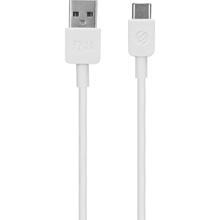 S-Link SL-EC30T Type-C Kablolu 3.4A 2 USB Beyaz Araç Şarj Cihazı