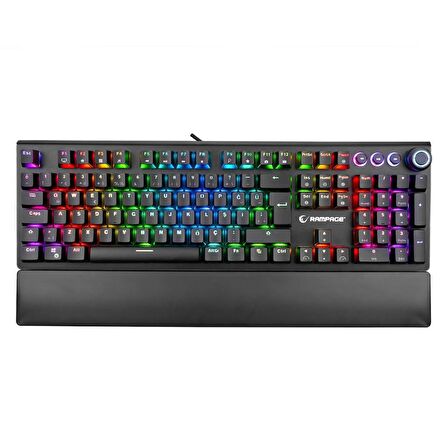 Rampage KB-R92 Thunder Blue Switch RGB Bilek Destekli Mekanik Oyuncu Gaming Klavye