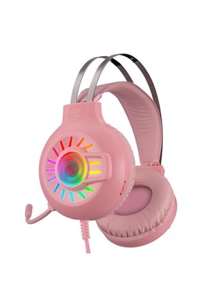 Rampage Rm-k44 Zengibar Pembe 7.1 Surround Rgb Işık Efekti Mikrofonlu Oyuncu Kulaklığı