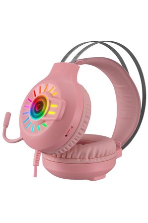 Rampage Rm-k44 Zengibar Pembe 7.1 Surround Rgb Işık Efekti Mikrofonlu Oyuncu Kulaklığı