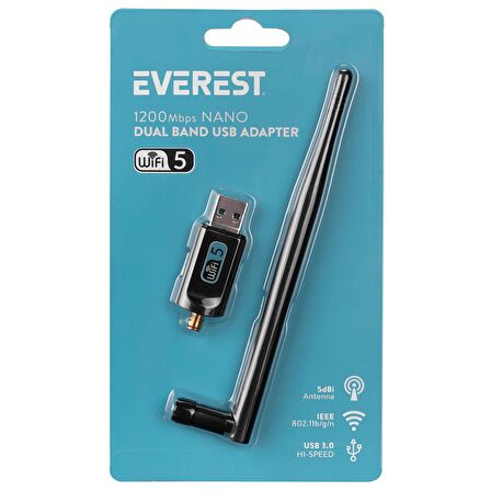 Everest EWN-AC1200 2T2R Usb 3.0 Kablosuz Adaptör