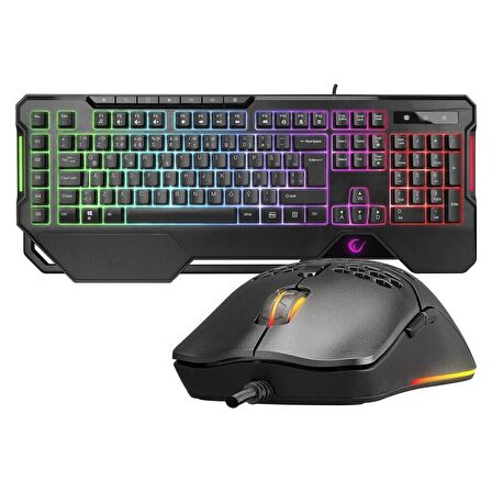 Rampage KM-R96 Elemental Siyah Rgb Aydınlatmalı Q Oyuncu Klavye ve Mouse Gaming Set 7200DPI