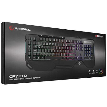 Rampage KB-R121 Crypto Rgb Membrane Q Multimedia Oyuncu Klavye