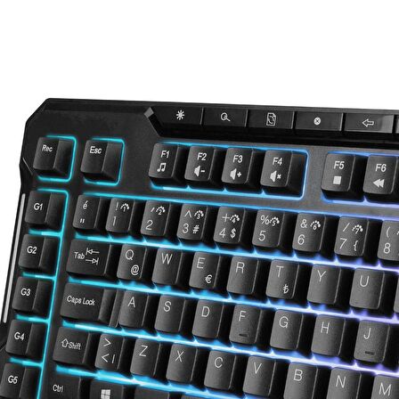 Rampage KB-R121 Crypto Rgb Membrane Q Multimedia Oyuncu Klavye