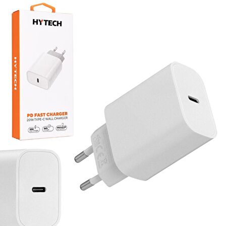 Hytech HY-XE40 Type-C 20 Watt Hızlı Şarj Aleti Beyaz