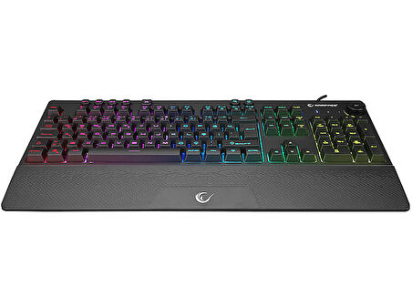 RAMPAGE KB-GX65 Simula USB RGB Aydınlatmalı 4 Makro Tuşlu Bilek Destekli Gaming Oyuncu Klavyesi Siyah