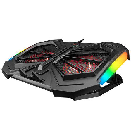 Addison Rampage AD-RC11 SPIDER Siyah 2 Fan 2 USB RGB Işıklı 15-17 Notebook Soğutucu Stand