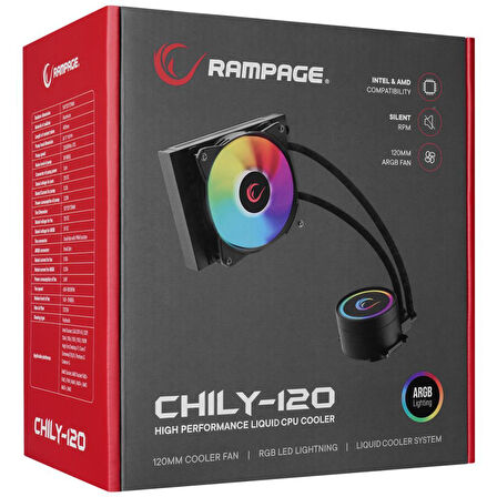Rampage CHILY-120 1800RPM Intel/Amd 120mm Sıvı Soğutmalı ARGB CPU Fan
