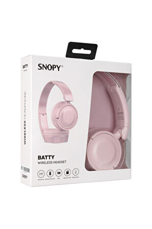 Snopy Sn-xbk33 Pembe Batty Tf Kart Özellikli Bluetooth V 5.0 Katlanabilir Kulak Üstü Kulaklık