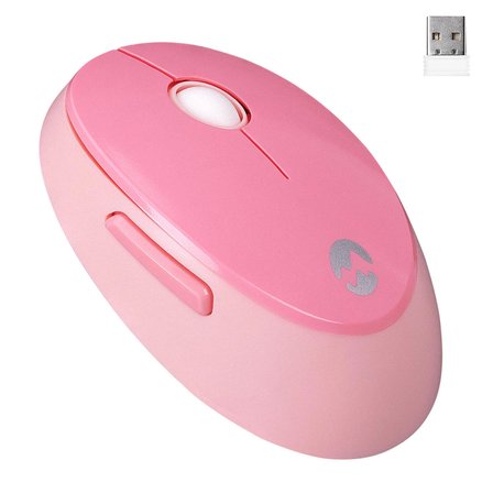 ROUND KM-6282 Renkli Tuşlu Pembe Kablosuz Q Multimedia Klavye + Mouse Set