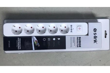 S Link Spg501S 1.5M 1.5Mm 100 Yüzde  Bakır 750 Joule 5 Li Anahtarlı Akım Korumalı