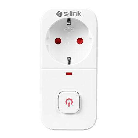 S-link SL-010 16A/250V 750 Joule Anahtarlı Isıya Duyarlı Devre ve Akım Korumalı Tekli Priz S-link