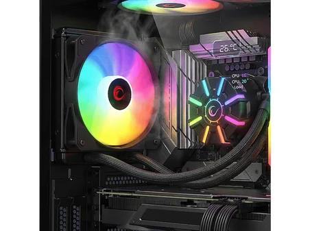 RAMPAGE Helios C1 68CFM 1800RPM Rainbow AMD AM5/INTEL LGA1700 120mm Sıvı Soğutmalı CPU Fan Siyah