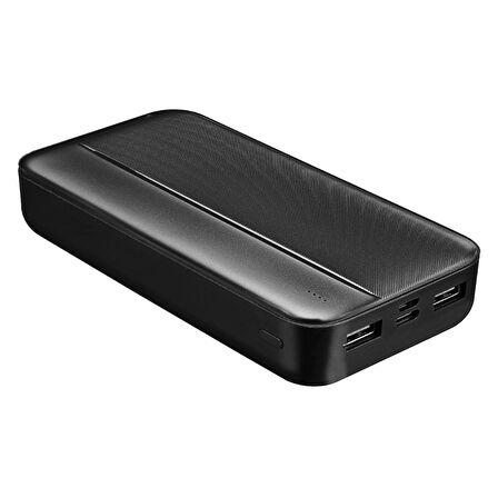 P201 20000mAh PRM Micro+Type-C+USB Siyah Taşınabilir Pil Şarj Cihazı Powerbank