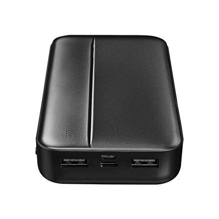 P201 20000mAh PRM Micro+Type-C+USB Siyah Taşınabilir Pil Şarj Cihazı Powerbank