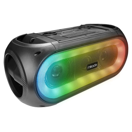 Mikado MD-30KP Rainbow Işıklı Kablosuz Çift Mikrofonlu BT TWS Kolay Taşınabilir Toplantı-Parti Hoparlör