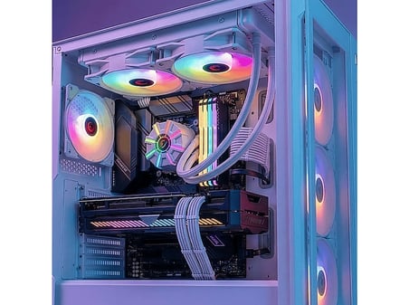 RAMPAGE Helios C2 Beyaz 68CFM 1800RPM Rainbow AMD AM5/Intel LGA1700 240mm Sıvı Soğutmalı Yüksek Performanslı 120mm İşlemci Soğutucu Fan