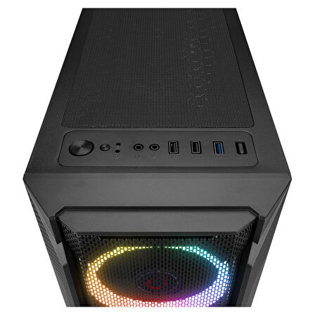 Rampage FUSION 650W 80+ BRONZE 4 Rainbow Fanlı Temperli Cam Panel ATX MID Tower Oyuncu Kasası