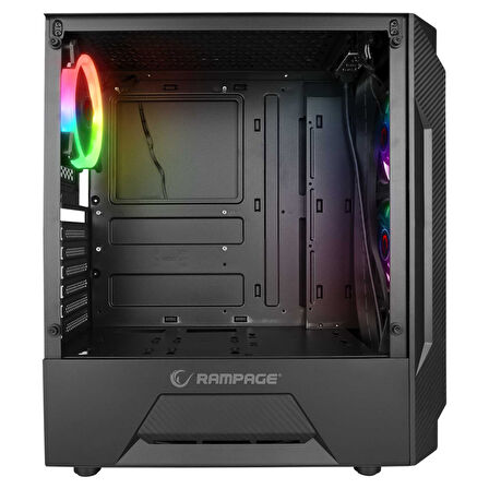 Rampage FUSION 650W 80+ BRONZE 4 Rainbow Fanlı Temperli Cam Panel ATX MID Tower Oyuncu Kasası