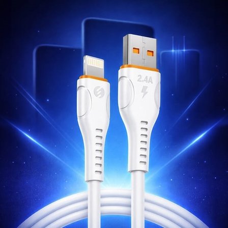 S-Link SL-X207E 1 Metre 12W 2.4A Lightning Güvenli Hızlı Data + Şarj Kablosu - Beyaz