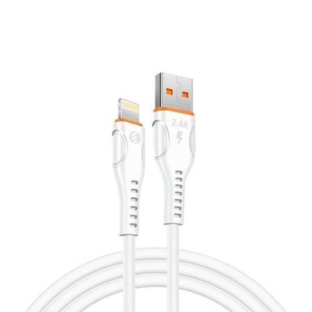 S-Link SL-X207E 1 Metre 12W 2.4A Lightning Güvenli Hızlı Data + Şarj Kablosu - Beyaz