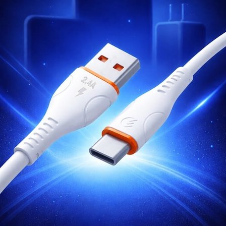 S-Link 202 SL-X246E 1 Metre 12W 2.4A Type-C Güvenli Hızlı Data + Şarj Kablosu - Beyaz