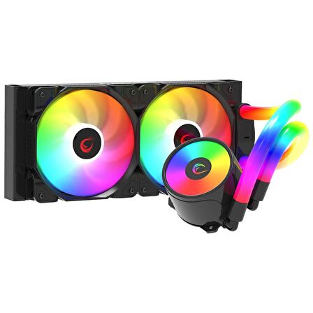 Rampage ICEBLADE C6 Siyah 72CFM 2000RPM ARGB Fan AM5/LGA1700 Uyumlu Ledli Tüplü 240mm Sıvı Soğutmalı CPU Fan