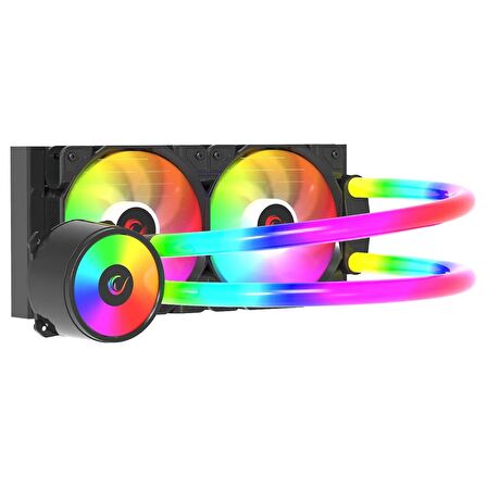 Rampage ICEBLADE C6 Siyah 72CFM 2000RPM ARGB Fan AM5/LGA1700 Uyumlu Ledli Tüplü 240mm Sıvı Soğutmalı CPU Fan