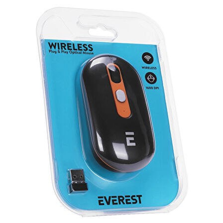 Mouse Kablosuz 2.4 Ghz Ve Bluetooth Everest SMW-444 Sİyah