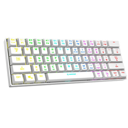 Rampage KB-RX63 B-ATOM Beyaz Bluetooth RGB Backlight Blue Switch Mekanik Q 63 Tuşlu Mini Gaming