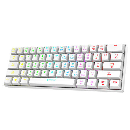 Rampage KB-RX63 B-ATOM Beyaz Bluetooth RGB Backlight Blue Switch Mekanik Q 63 Tuşlu Mini Gaming