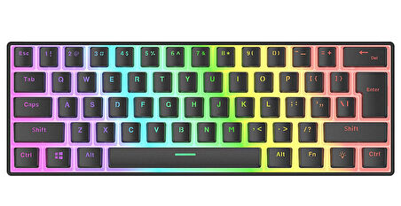 Rampage Radiant K11 Red Switch RGB Puding Keycaps Mekanik Kablolu Gaming (Oyuncu) Klavye