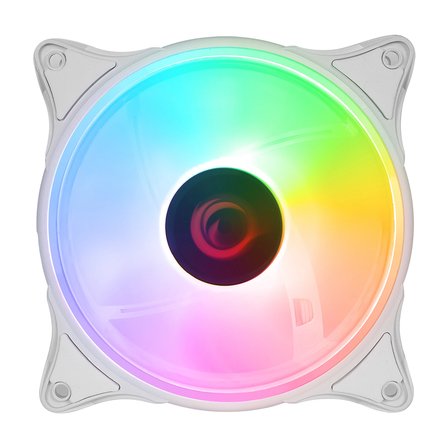 Rampage Fan Kasa Glare F50 38Cfm 1200Rpm 12Cm Raınbow 3P+4P Molex Soketlı Beyaz